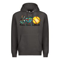 Smoke peace love softball Premium Hoodie - Artiststas