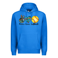 True Royal peace love softball Premium Hoodie - Artiststas