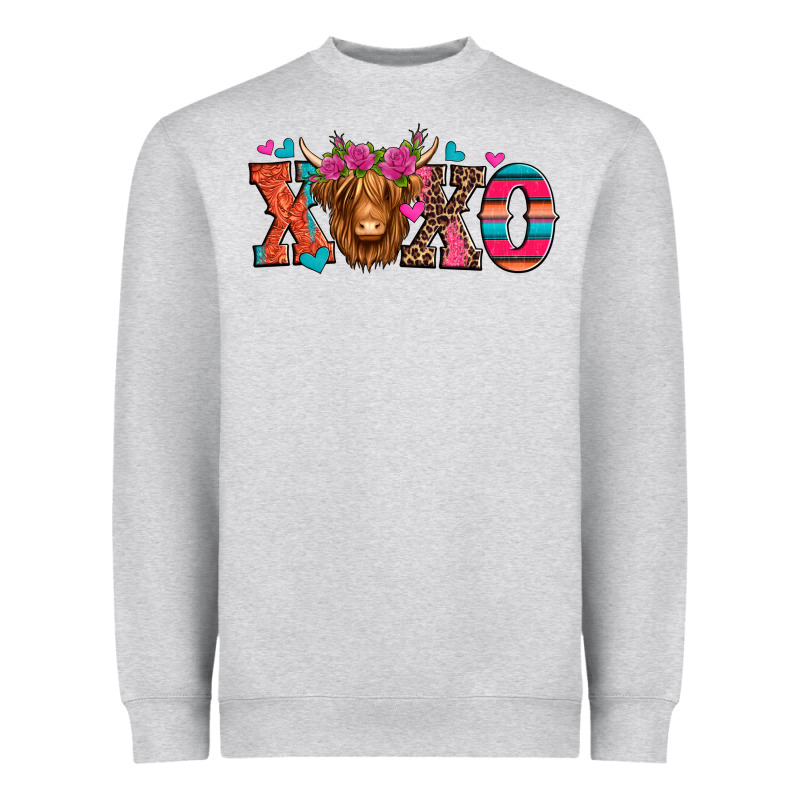 Xoxo Valentine's Day Highland Cow Heavyweight Sweatshirt by Jasminsmagicworld | Teevron