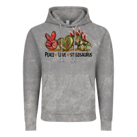 Cloud Rock Peace Love Stegosaurus Vintage Hoodie - LillyAllenDesigns