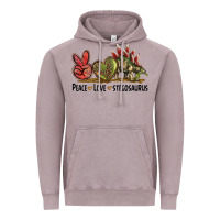 Vintage Zinc Peace Love Stegosaurus Vintage Hoodie - LillyAllenDesigns