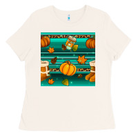 Bone autumn seamless pattern Ladies Tee - BundleAndBundleShop