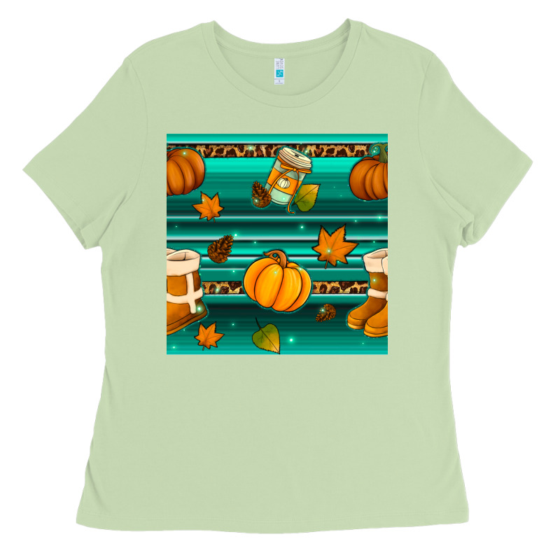 Autumn Seamless Pattern Ladies Tee by BundleAndBundleShop | Teevron