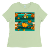 Matcha autumn seamless pattern Ladies Tee - BundleAndBundleShop