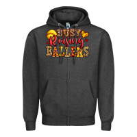Charcoal Heather busy raising ballers softball Zipper Hoodie - Jasminsmagicworld