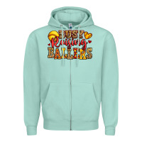 Busy Raising Ballers Softball Zipper Hoodie | Teevron