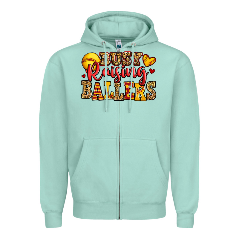 Busy Raising Ballers Softball Zipper Hoodie by Jasminsmagicworld | Teevron