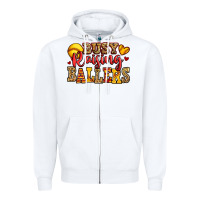 White busy raising ballers softball Zipper Hoodie - Jasminsmagicworld