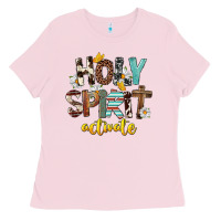 Bubblegum Pink Holy Spirit Activate Ladies Tee - FaDigitalArtStudio