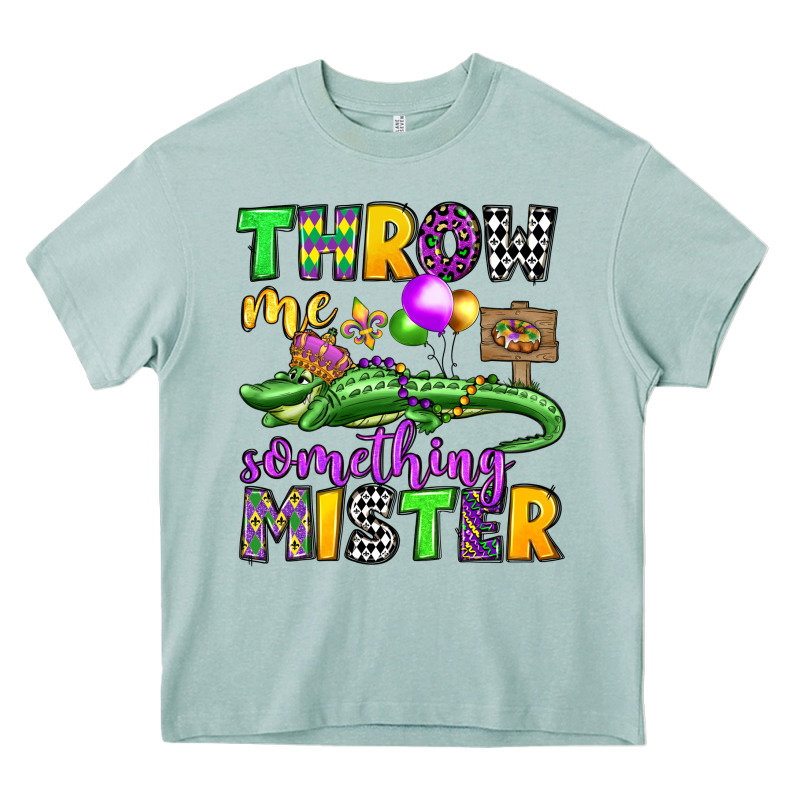 Throw Me Something Mister Mardi Gras Olivia Heavy Core Tee by OliviaCreatesArt | Teevron