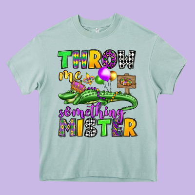 Throw Me Something Mister Mardi Gras Olivia Heavy Core Tee Designed By Oliviacreatesart