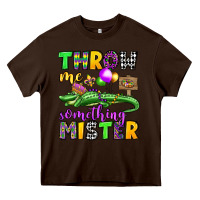 Chocolate Brown throw me something mister mardi gras olivia Heavy Core Tee - OliviaCreatesArt