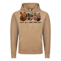 Vintage Coffee Peace Love White Tailed Deer Vintage Hoodie - LillyAllenDesigns