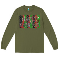 Army Green Merry Christmas Long Sleeve Tee - CowhideDigitalArt