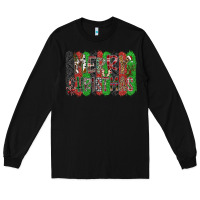 Black Merry Christmas Long Sleeve Tee - CowhideDigitalArt