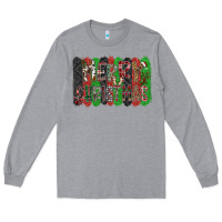 Heather Grey Merry Christmas Long Sleeve Tee - CowhideDigitalArt