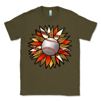 Army Green Baseball Sunflower Classic Tee - Jasminsmagicworld