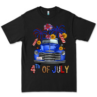 Black Western Fourth Of July Truck Premium Tee - FaDigitalArtStudio