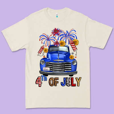 Western Fourth Of July Truck Premium Tee Designed By Fadigitalartstudio