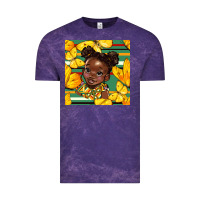 Cloud Purple juneteenth afro girl seamless pattern Vintage Tee - BundleAndBundleShop