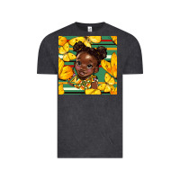 Vintage Black juneteenth afro girl seamless pattern Vintage Tee - BundleAndBundleShop