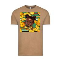 Vintage Coffee juneteenth afro girl seamless pattern Vintage Tee - BundleAndBundleShop