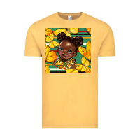Vintage Mustard juneteenth afro girl seamless pattern Vintage Tee - BundleAndBundleShop