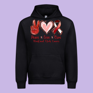 Peace Love Cure Heart And Neck Cancer Urban Hoodie Designed By Jasminsmagicworld