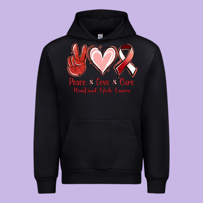 Peace Love Cure Heart And Neck Cancer Urban Hoodie Designed By Jasminsmagicworld