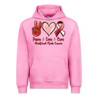 Fuchsia Pink Peace Love Cure Heart And Neck Cancer Urban Hoodie - Jasminsmagicworld