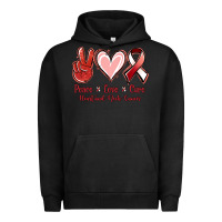 Pigment Black Peace Love Cure Heart And Neck Cancer Urban Hoodie - Jasminsmagicworld