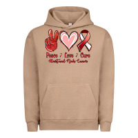 Pigment Burro Peace Love Cure Heart And Neck Cancer Urban Hoodie - Jasminsmagicworld