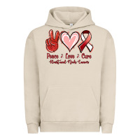 Pigment French Oak Peace Love Cure Heart And Neck Cancer Urban Hoodie - Jasminsmagicworld