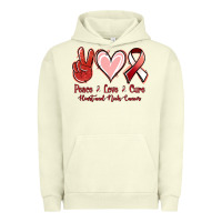 Pigment Pistachio Peace Love Cure Heart And Neck Cancer Urban Hoodie - Jasminsmagicworld