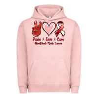 Pigment Salmon Peace Love Cure Heart And Neck Cancer Urban Hoodie - Jasminsmagicworld