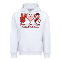 White Peace Love Cure Heart And Neck Cancer Urban Hoodie - Jasminsmagicworld