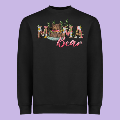 Mama Bear With Daisy Heavyweight Sweatshirt Designed By Ranaportraitstore