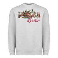 Heather Grey Mama bear with daisy Heavyweight Sweatshirt - RanaPortraitStore