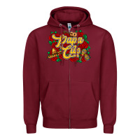 Burgundy Papa cito Zipper Hoodie - RanaPortraitStore