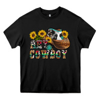 Black hey cowbow Heavy Core Tee - OliviaCreatesArt