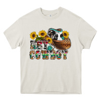 Cream hey cowbow Heavy Core Tee - OliviaCreatesArt