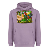 Lavender It's St. Patrick's Day Rooster And Chicken Heavyweight Hoodie - RanaPortraitStore