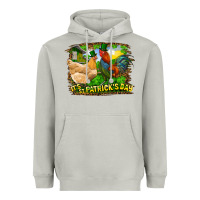 Moon Dust It's St. Patrick's Day Rooster And Chicken Heavyweight Hoodie - RanaPortraitStore