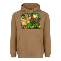 Toasted Coconut It's St. Patrick's Day Rooster And Chicken Heavyweight Hoodie - RanaPortraitStore