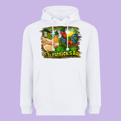 It's St. Patrick's Day Rooster And Chicken Heavyweight Hoodie Designed By Ranaportraitstore