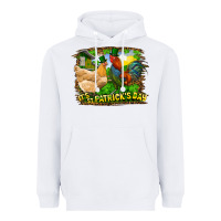 White It's St. Patrick's Day Rooster And Chicken Heavyweight Hoodie - RanaPortraitStore