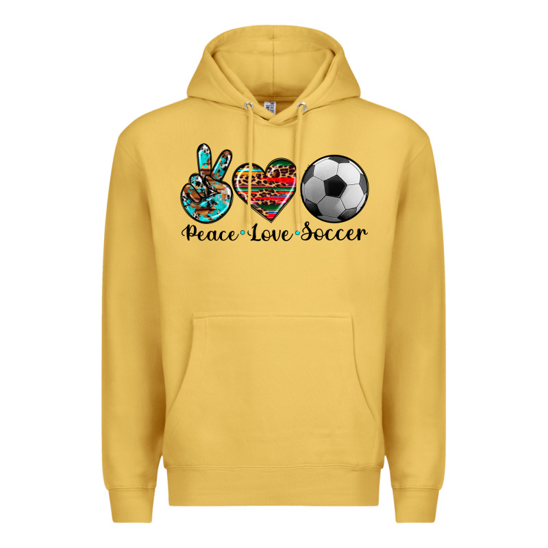 Peace Love Soccer Premium Hoodie by Artiststas | Teevron