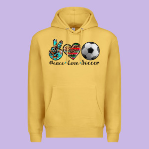 Peace Love Soccer Premium Hoodie Designed By Artiststas
