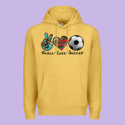 Peace Love Soccer Premium Hoodie Designed By Artiststas