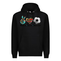 Black peace love soccer Premium Hoodie - Artiststas